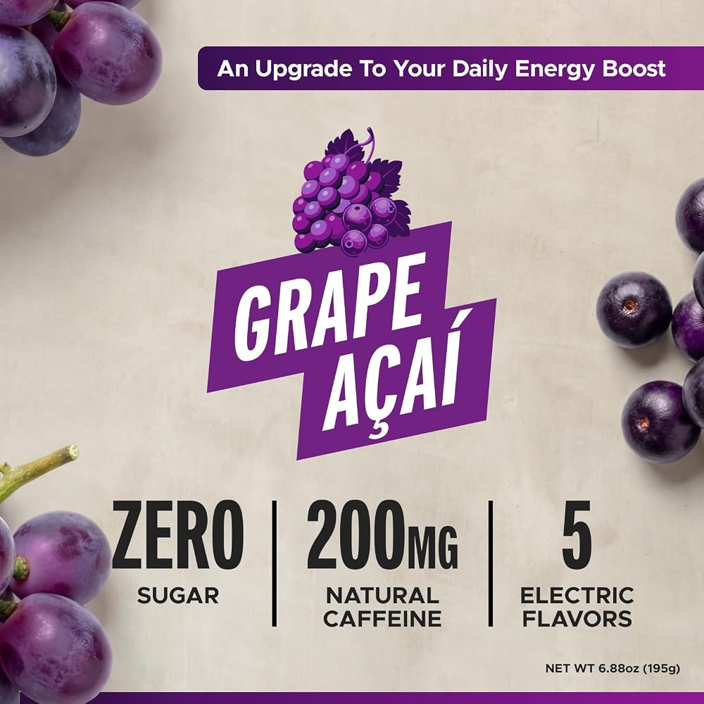 LIFEAID FITAID Energy Zero Sugar Grape Acai 200mg - 24 Pack - image 2