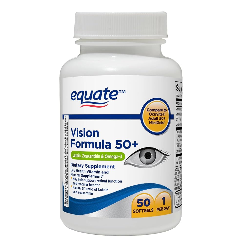 Create and Bundle Equate Vision Formula 50+ Eye Health Softgels - 50 Count - image 2
