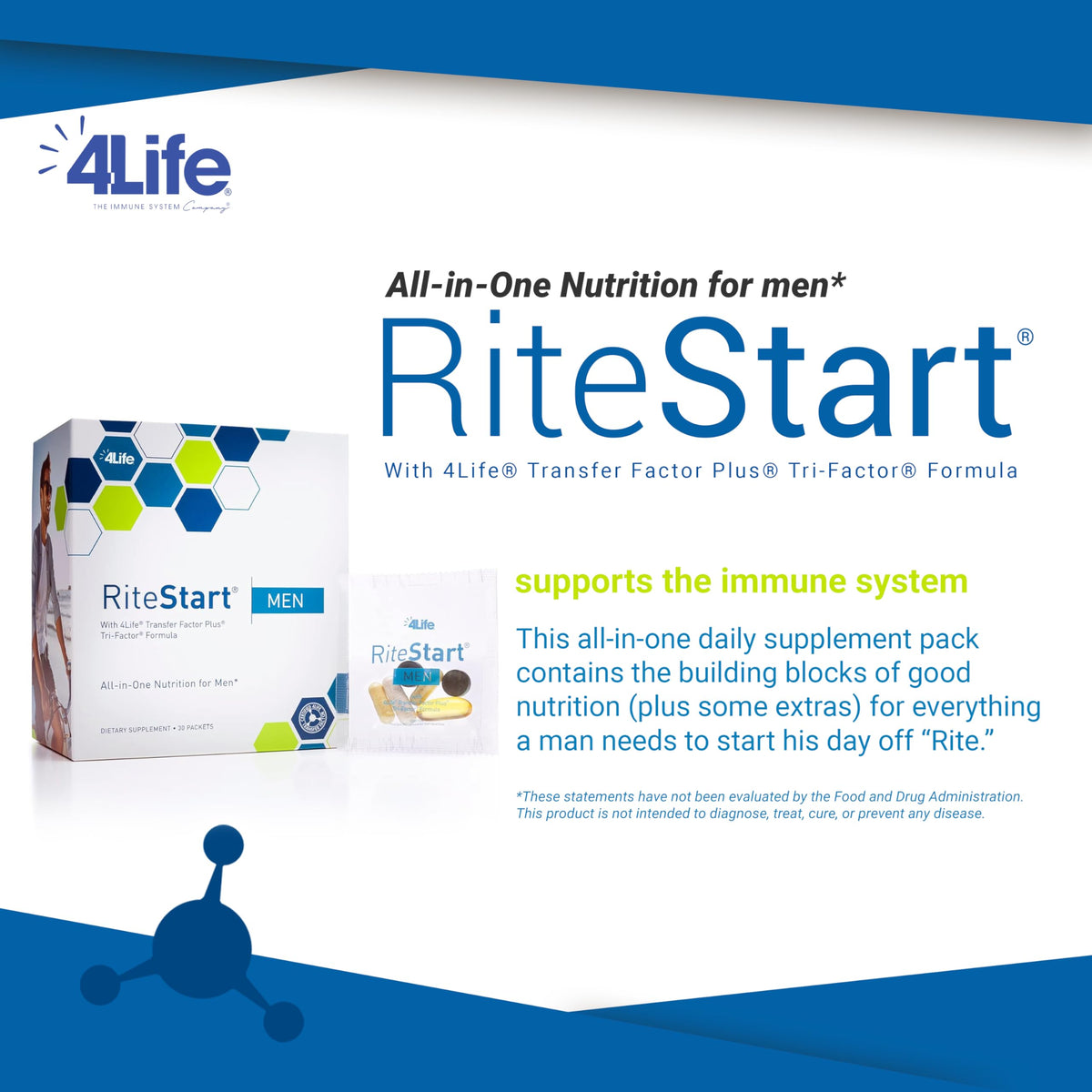 4Life RiteStart Men Multivitamin with CoQ10 - 30 Packets - image 3