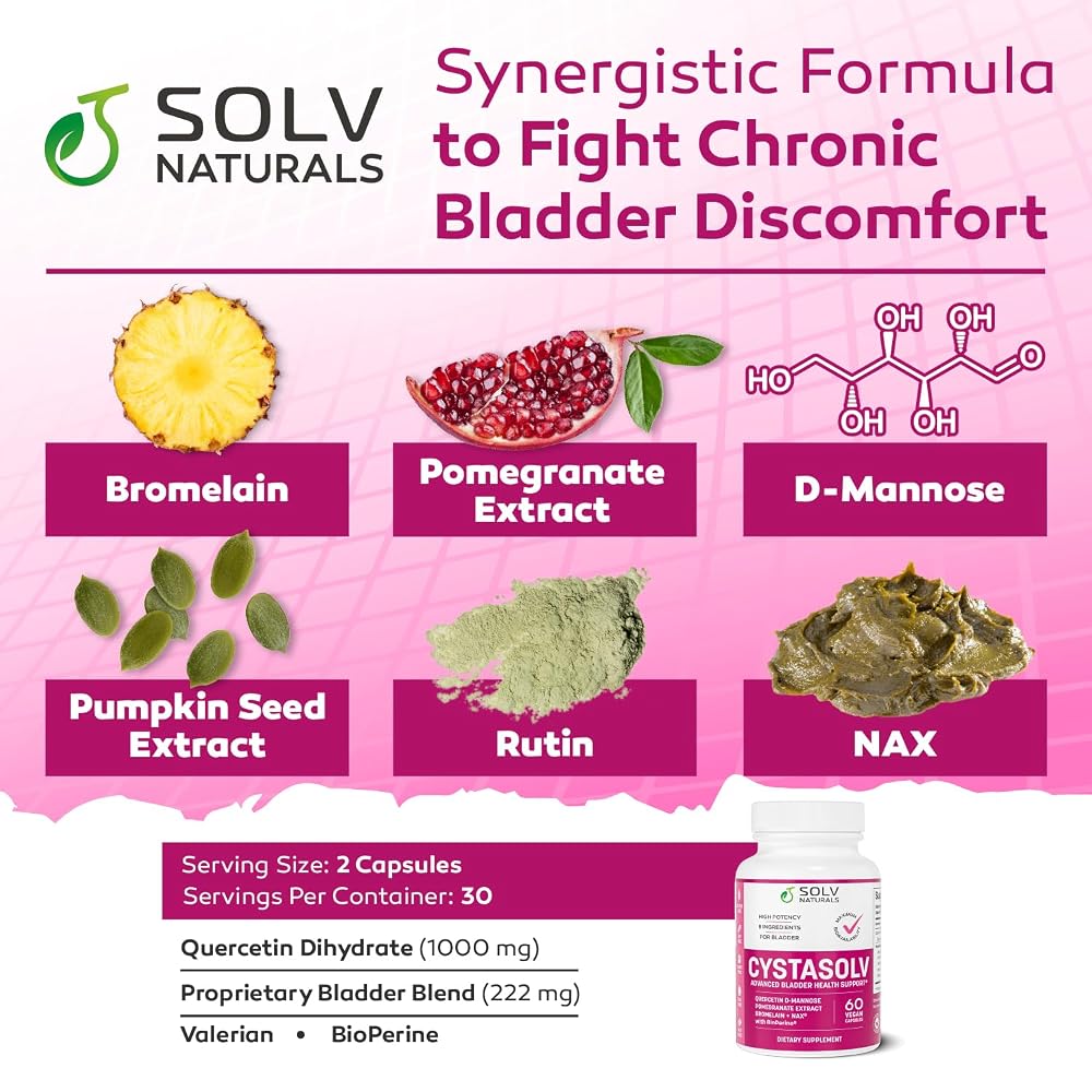 SOLV NATURALS CYSTASOLV Bladder & Urinary Support - 60 Vegan Capsules - image 5