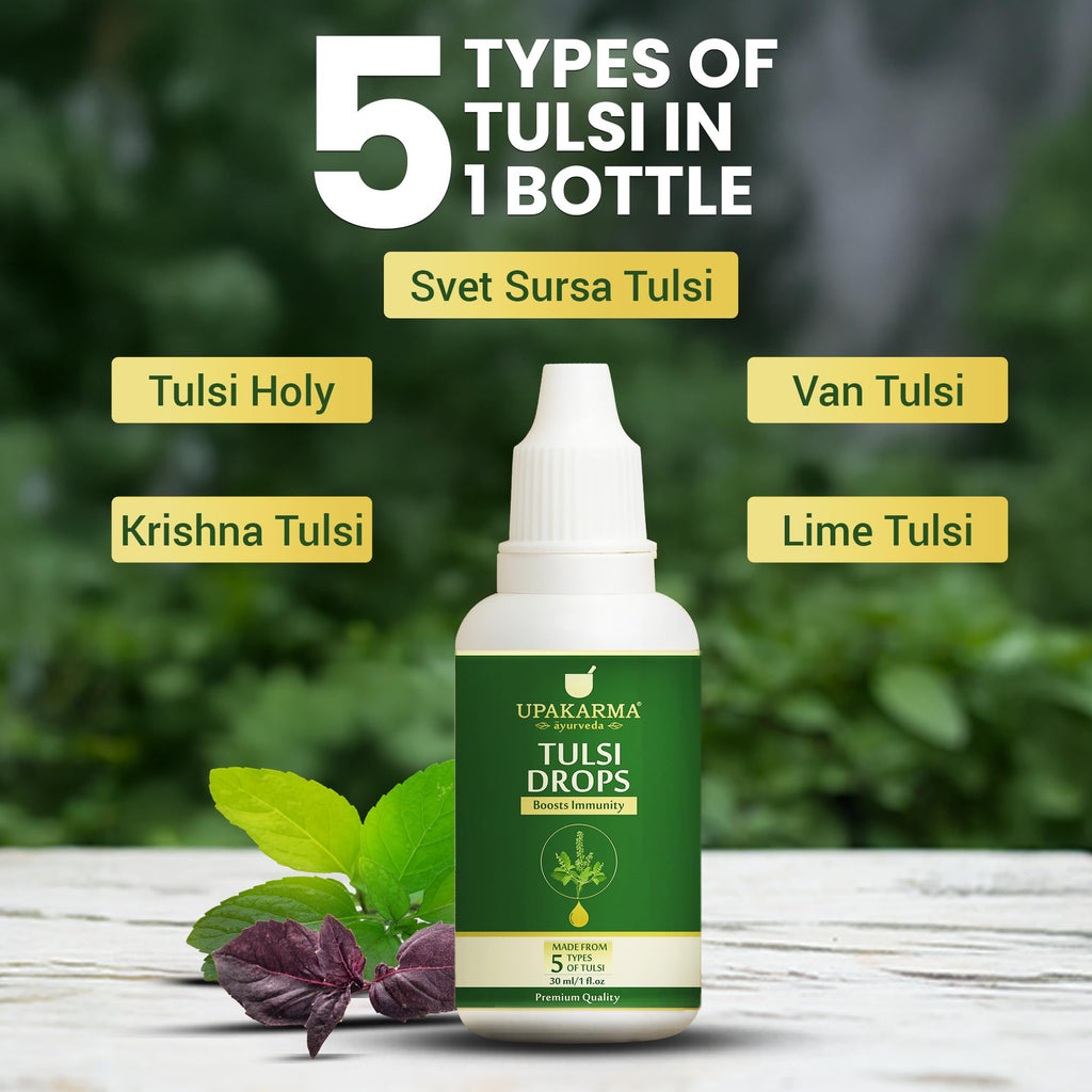 UPAKARMA Ayurveda 5 Types Holy Basil Tulsi Extract Drops - 30ml - image 3