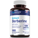 AgeImmune Berberine 1000mg Supplement with Inulin - 120 Capsules