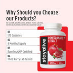 STAY ALIVE Pomegranate Extract Capsules 20:1 - 120 Count - image 5