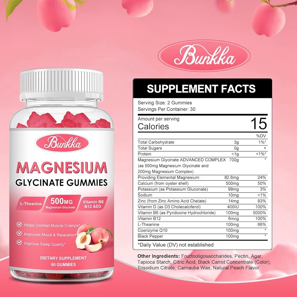 Bunkka Magnesium Glycinate Gummies 500mg - 60 Gummies - image 4