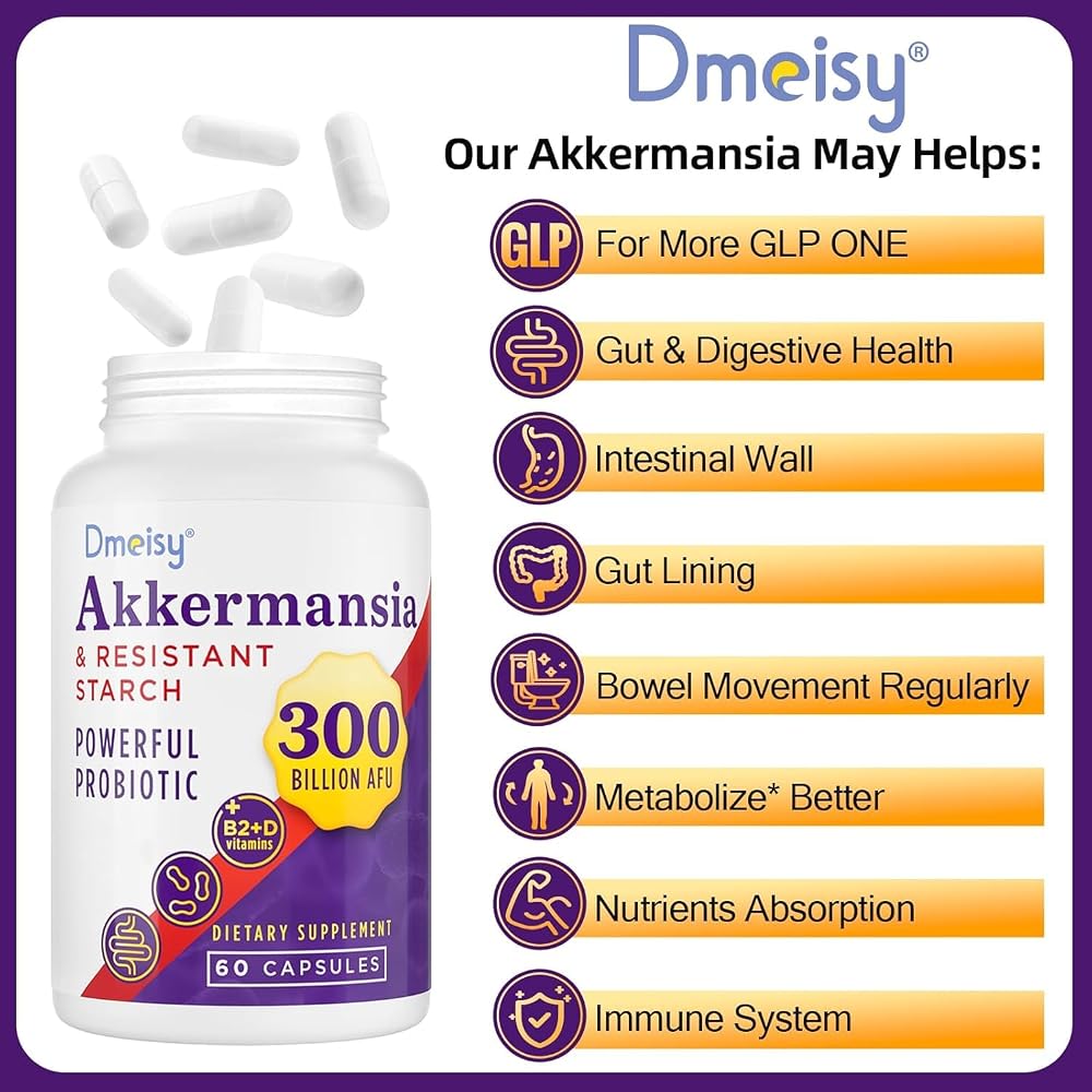 Dmeisy Akkermansia Muciniphila - Live Akkermansia Probiotics for Men