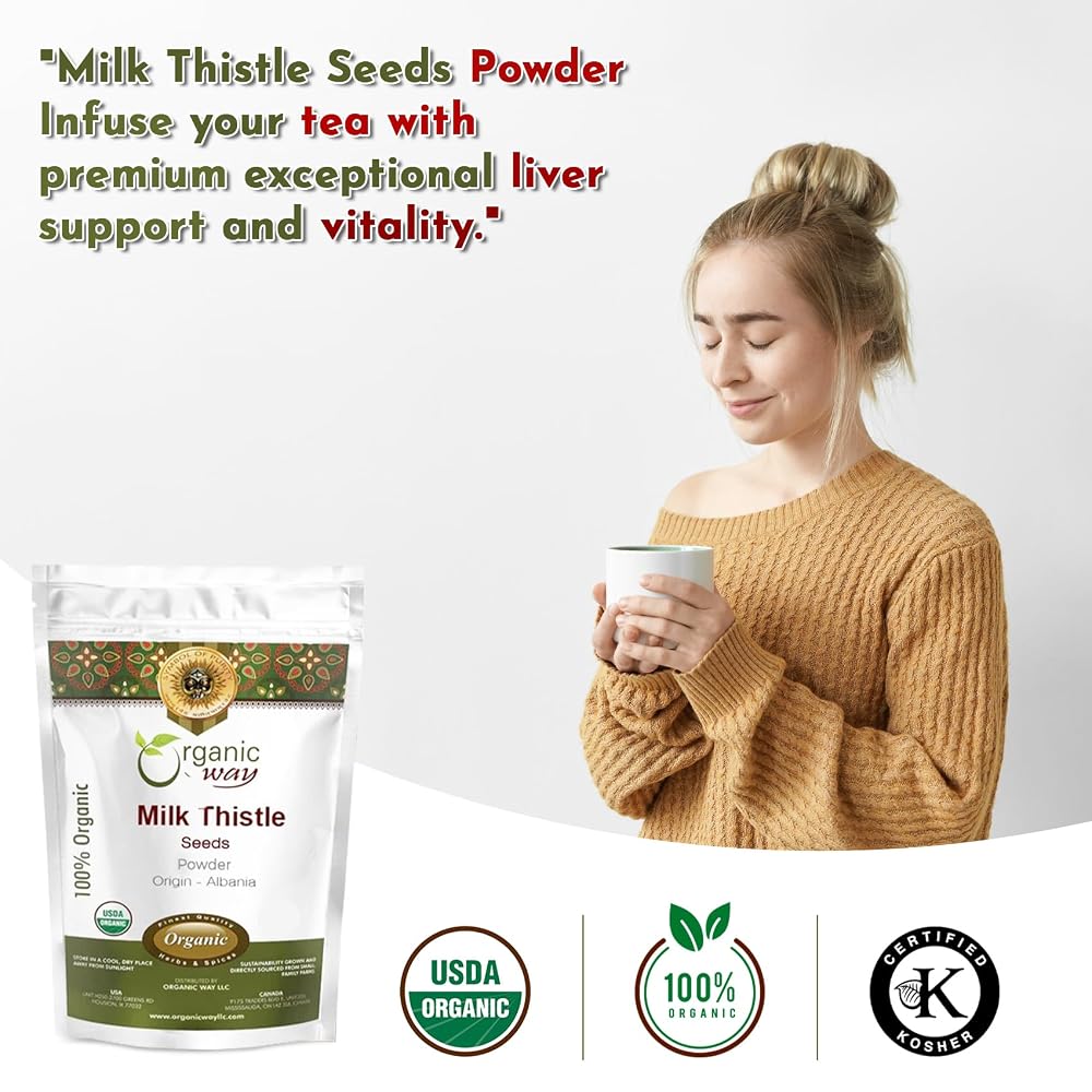 Organic Way Milk Thistle Seeds Powder (Silybum Marianum)