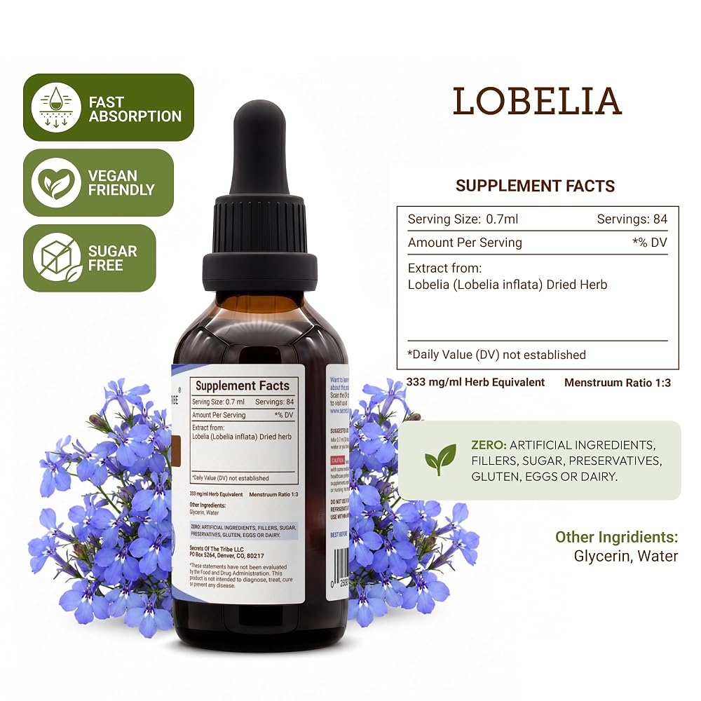 Secrets of the Tribe Lobelia Tincture Alcohol-Free Liquid Extract - image 8