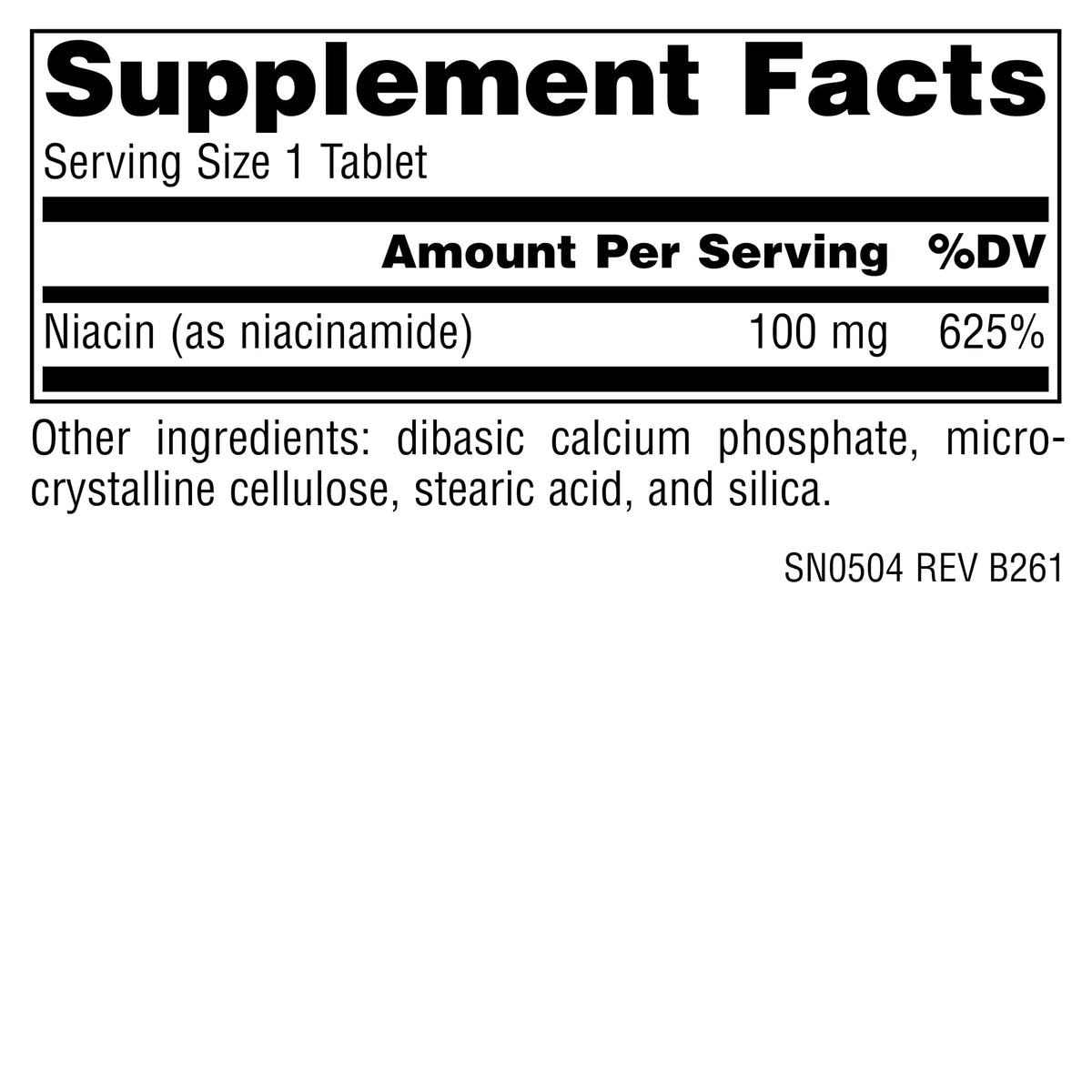 Source Naturals Niacinamide B-3 100 mg - 250 Tablets - image 2