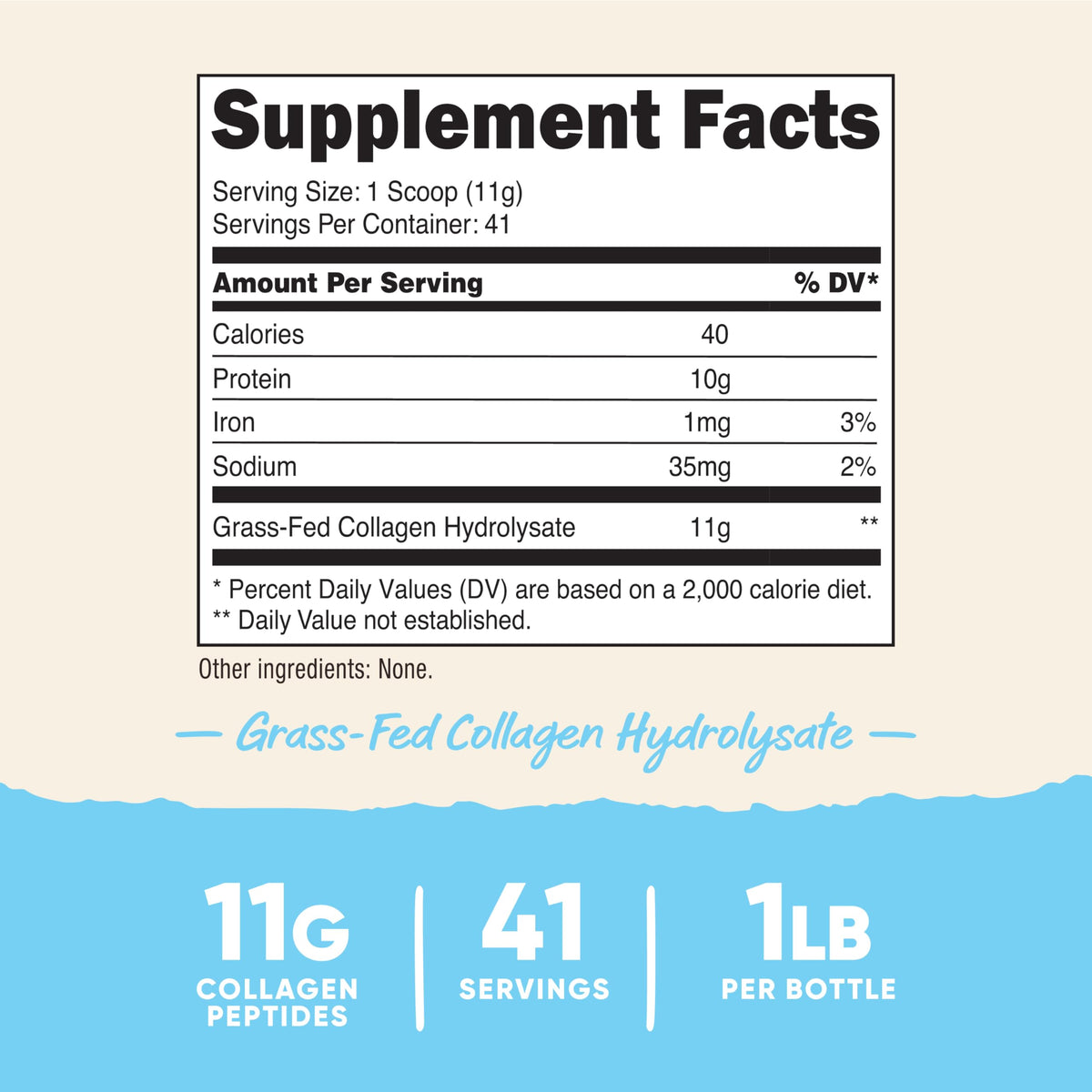 Nutricost Grass-Fed Collagen Powder 1LB (454 G) - Pure Grass Fed
