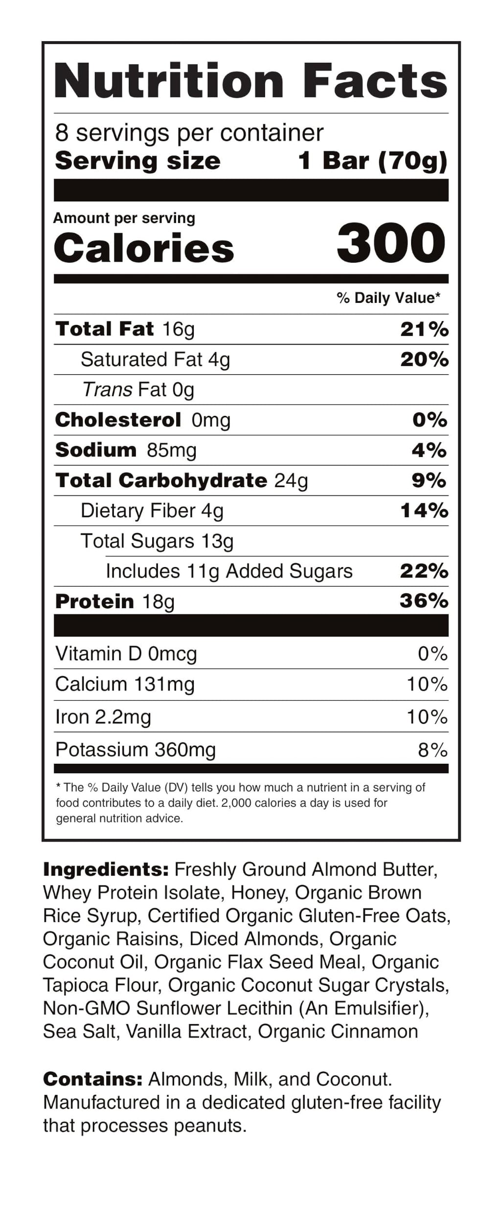G2G Protein Bar, Almond Oatmeal Cookie Parent