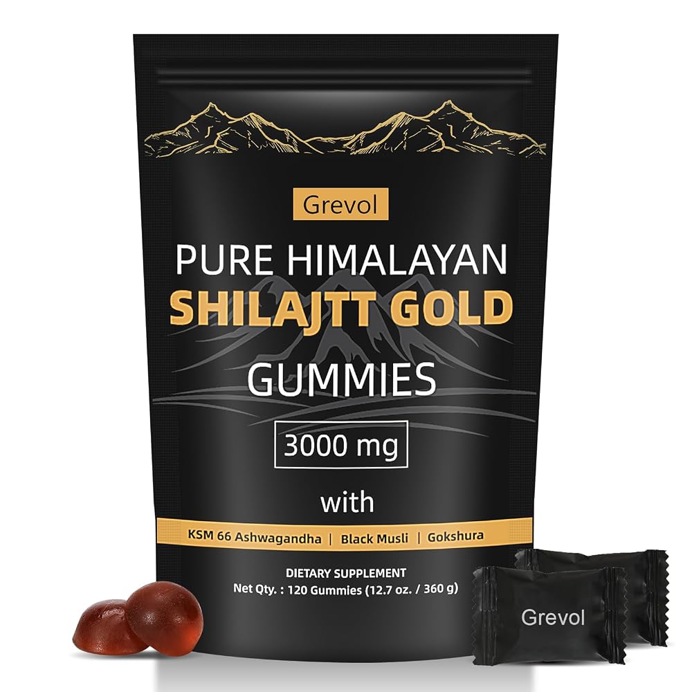 Grevol Pure Himalayan Shilajit Gummies: Gold Grade Shilajit Riched