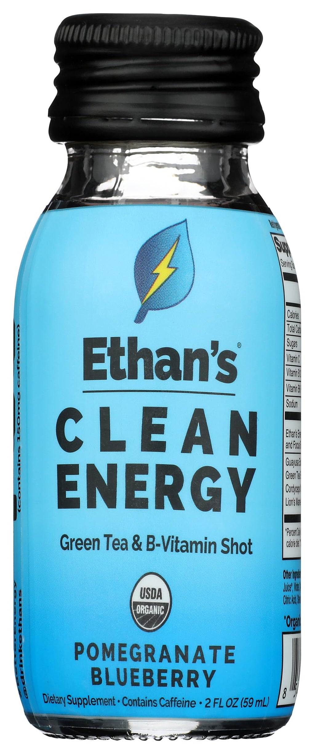 Ethan's Shot Clean Energy Pomegranate Blueberry - 2 Fl Oz