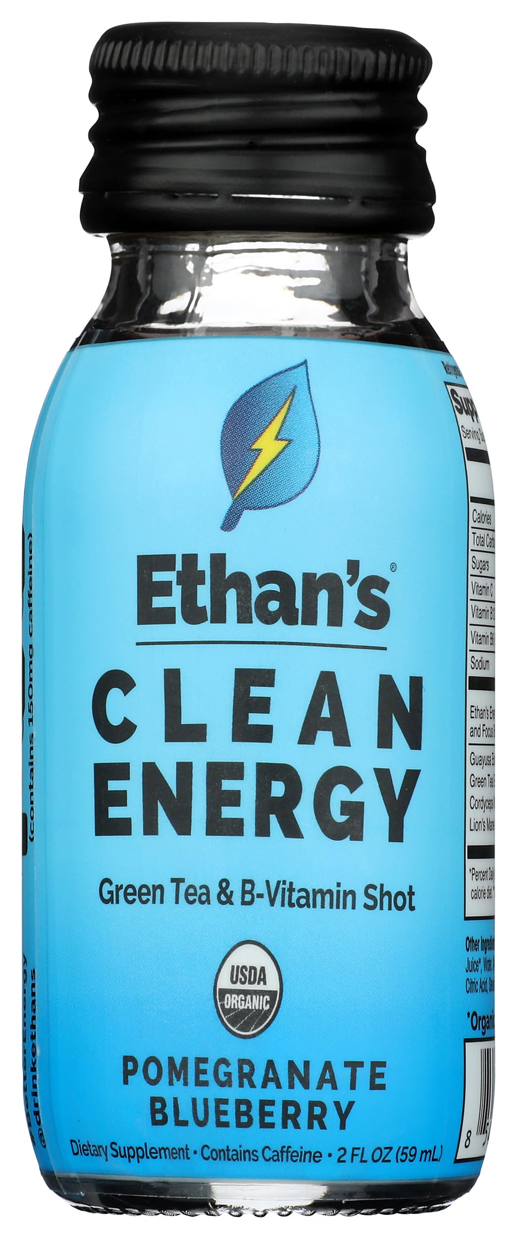 Ethan's Shot Clean Energy Pomegranate Blueberry - 2 Fl Oz