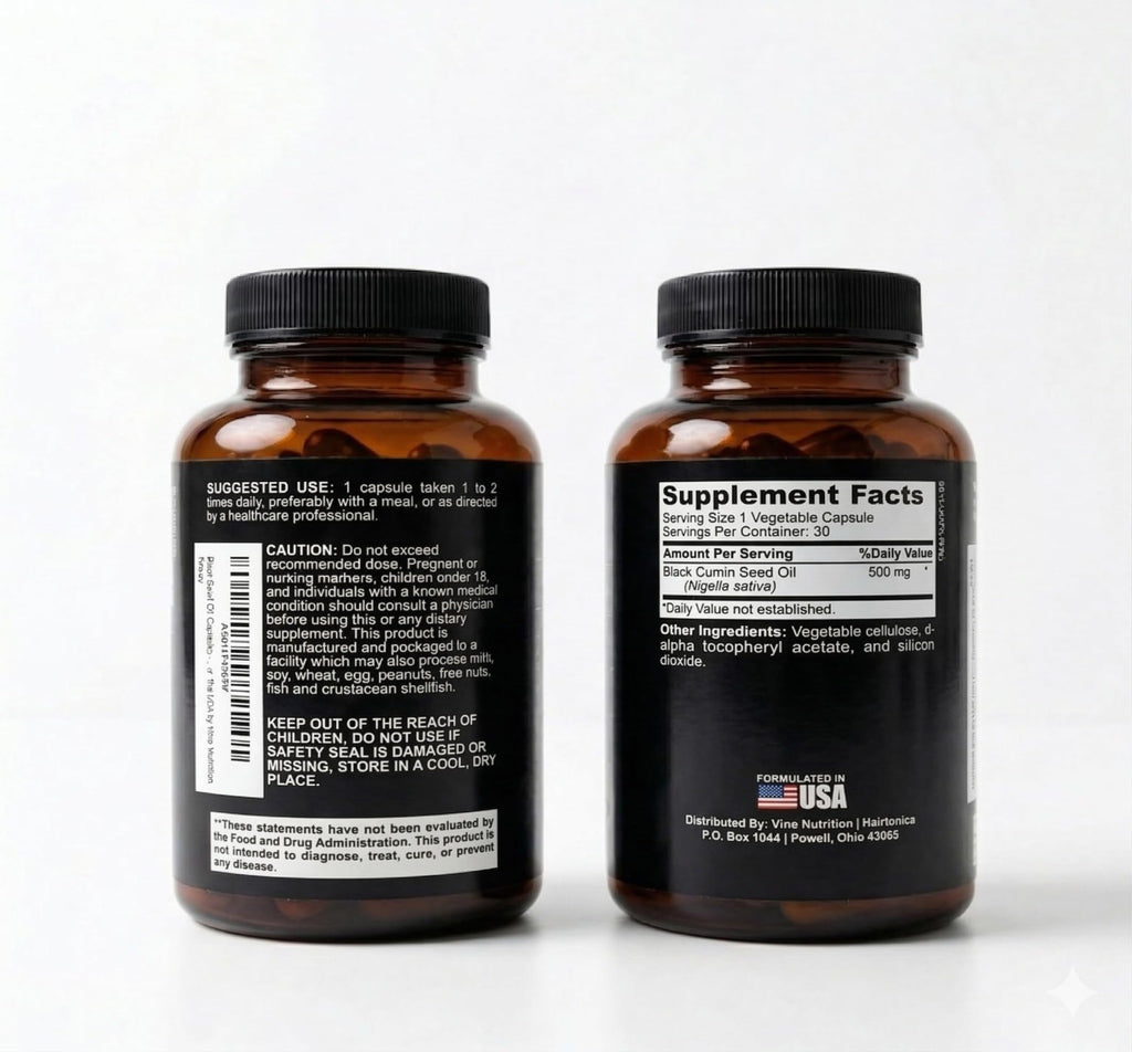 Vine Nutrition Black Seed Oil 500mg - 90 Softgels - image 2