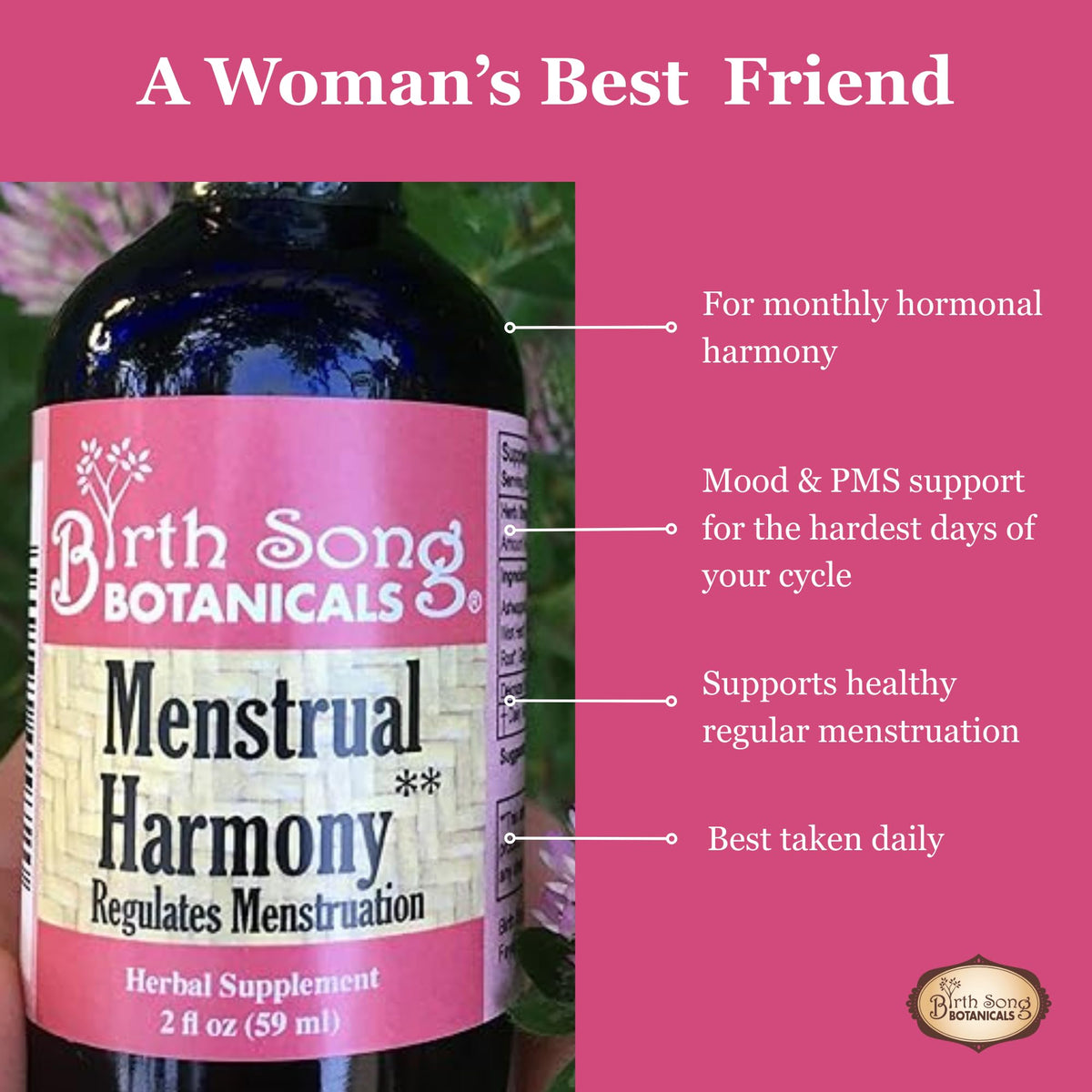 Birth Song Botanicals Menstrual Harmony Tincture - 2 Fl Oz - image 4