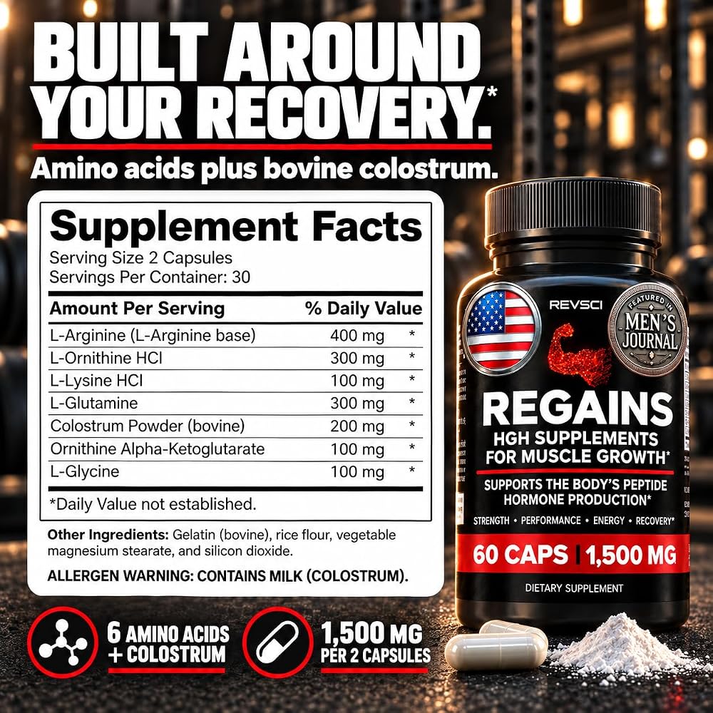 Revolution Science Regains HGH Supplement for Muscle Growth - 30 Capsules - image 6