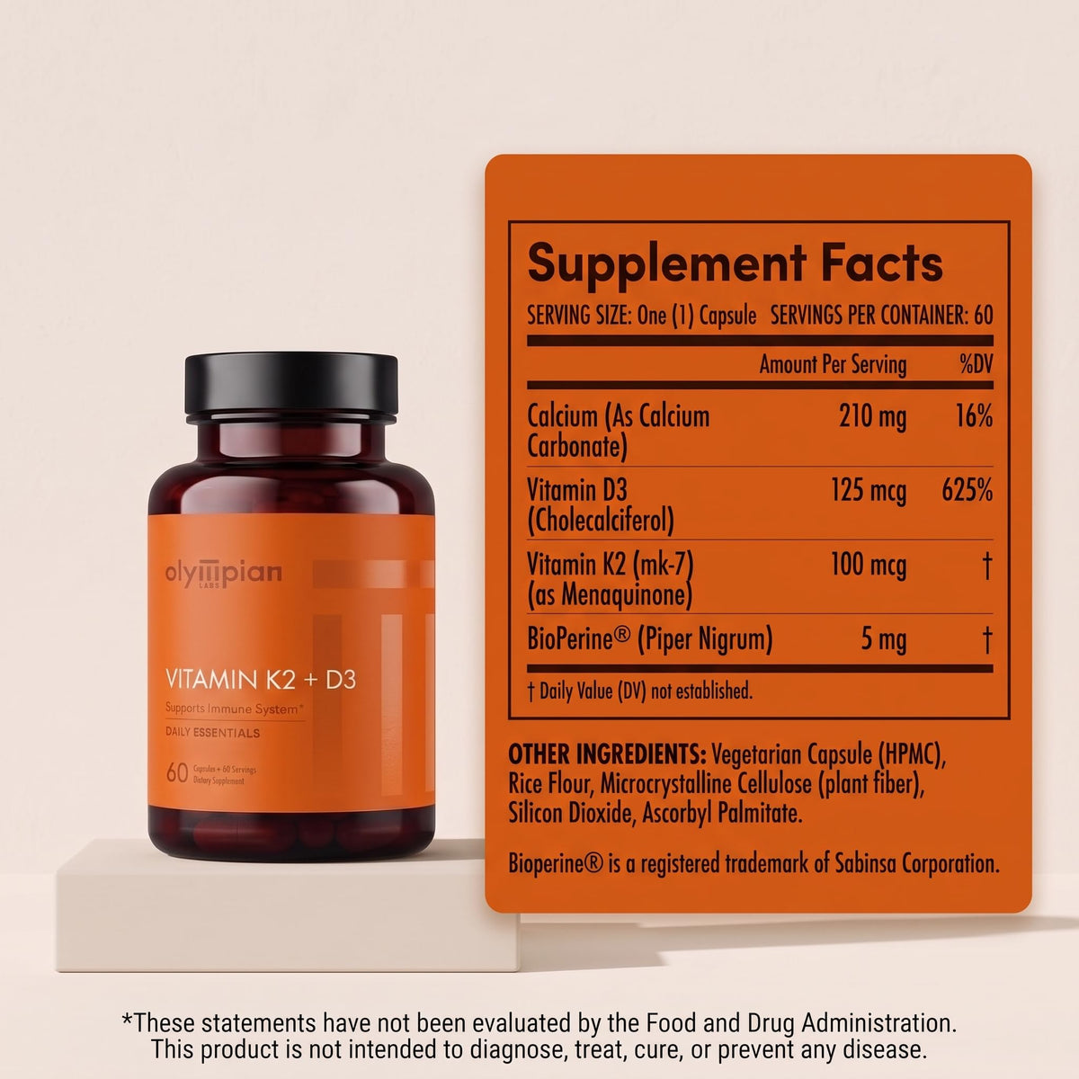 Olympian Labs Vitamin K2 + D3 Bone and Heart Support - 60 Capsules - image 5