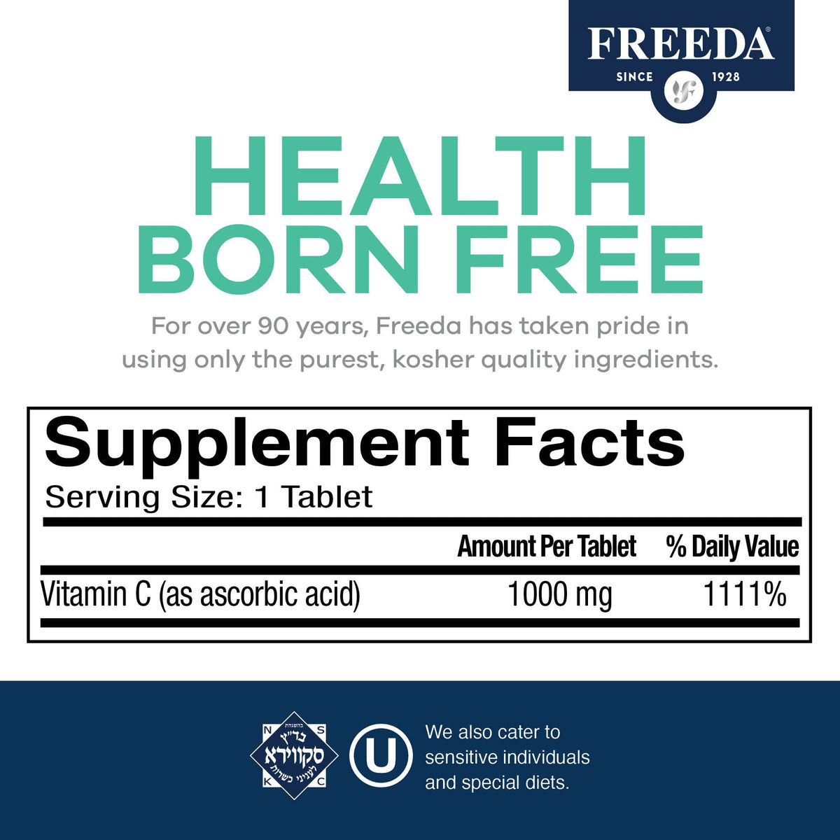 FREEDA Vitamin C Timed Release 1000mg - 250 Tablets - image 3