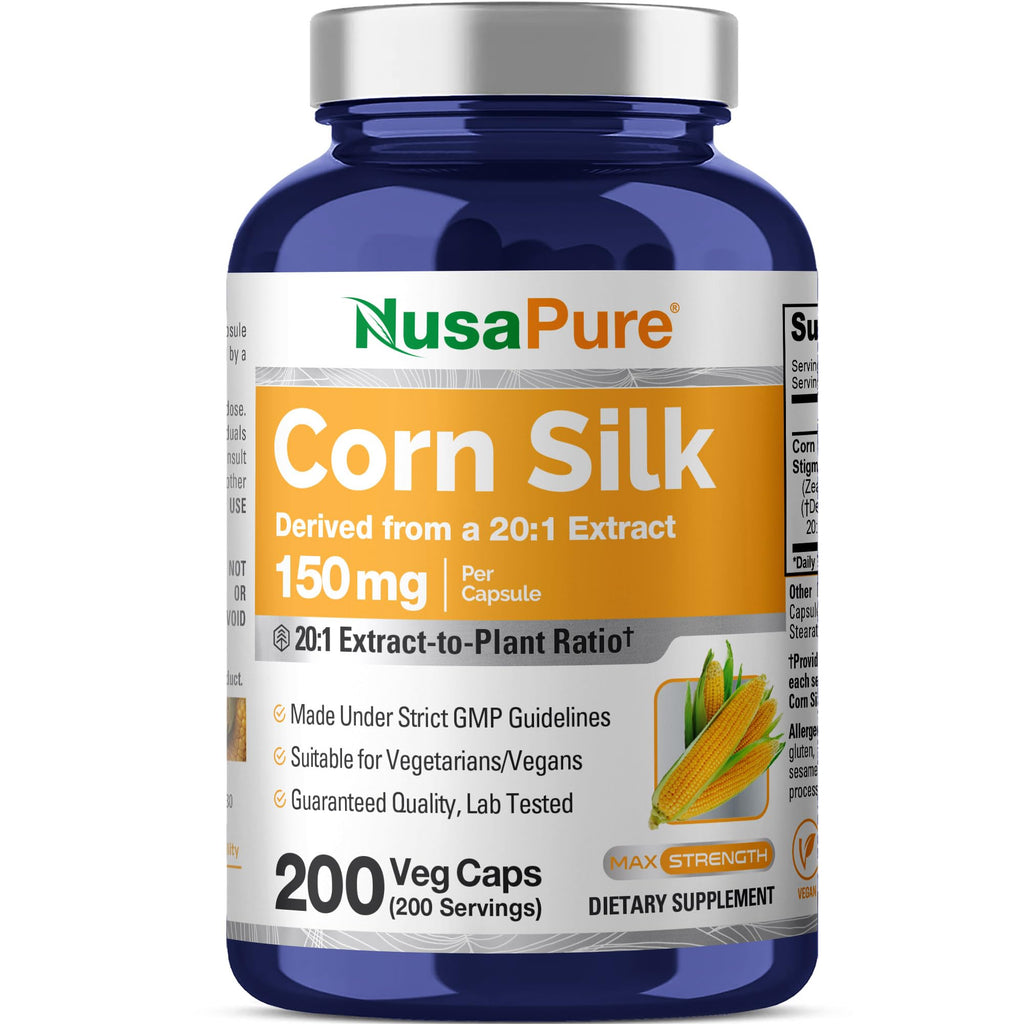 NusaPure Corn Silk 150mg Vegan - 200 Vegetarian Capsules