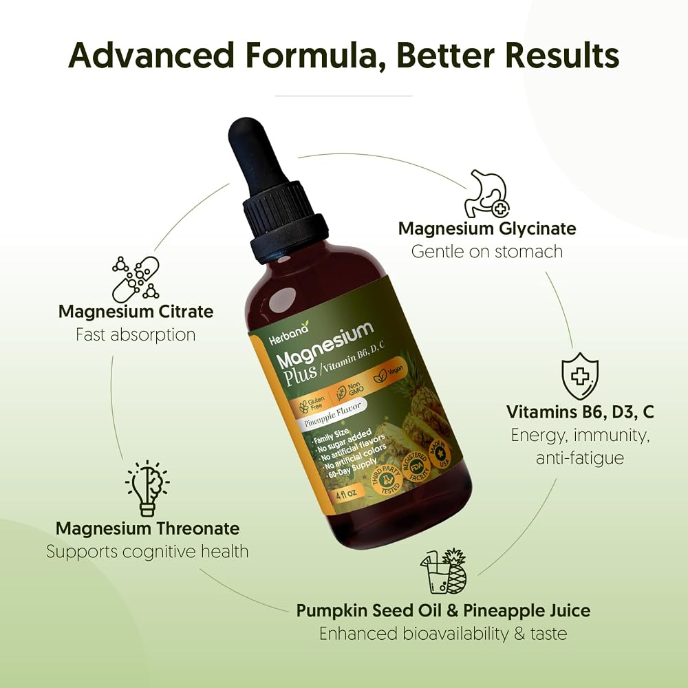 HERBANA MANUFACTURING Magnesium Plus Pineapple Flavor - Magnesium