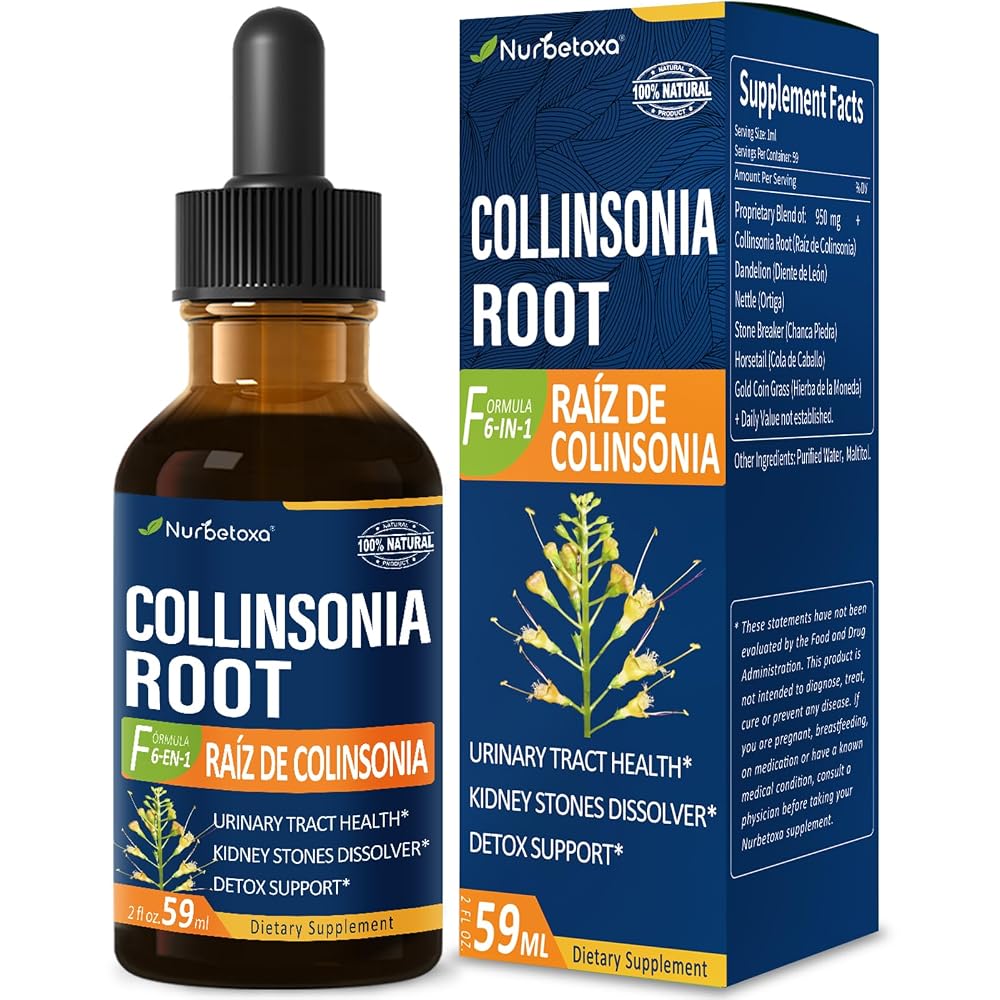 Nurbetoxa Collinsonia Stone Root Drops for Urinary Tract Health - 2 Fl Oz