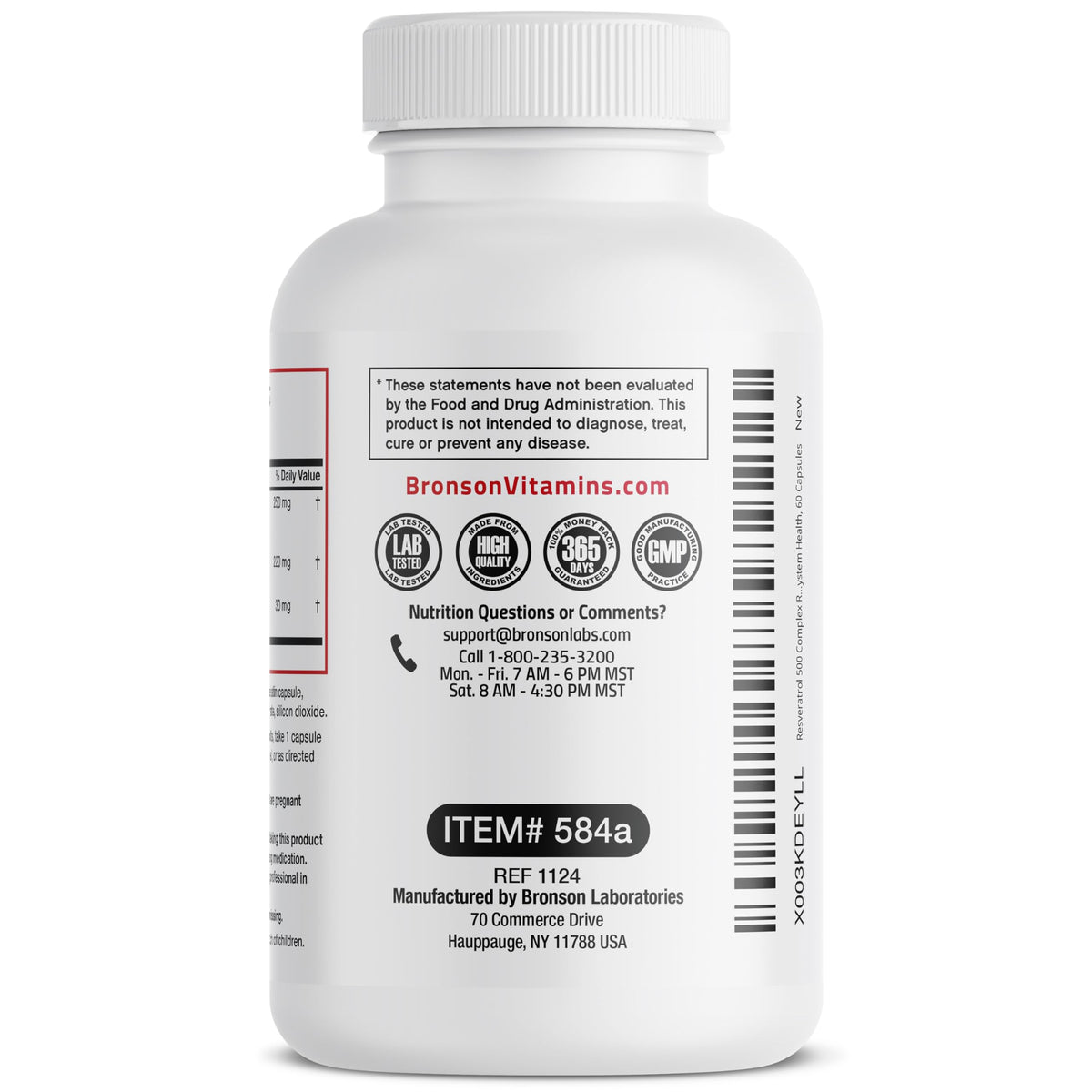 Bronson Resveratrol 500 Complex Red Wine Extract Natural Antioxidant