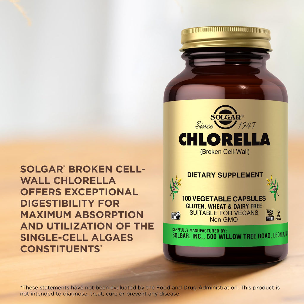 Solgar Chlorella Broken Cell-Wall - 100 Vegetable Capsules - image 5
