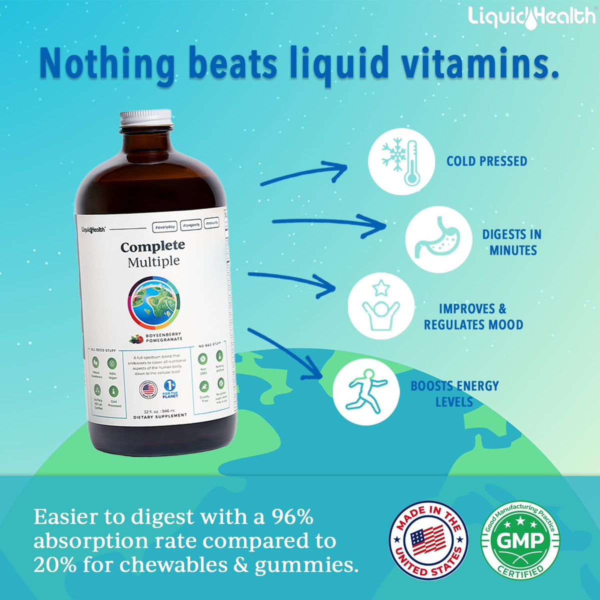 LIQUIDHEALTH Complete Multiple Adult Liquid Multivitamin - 32 oz - image 2