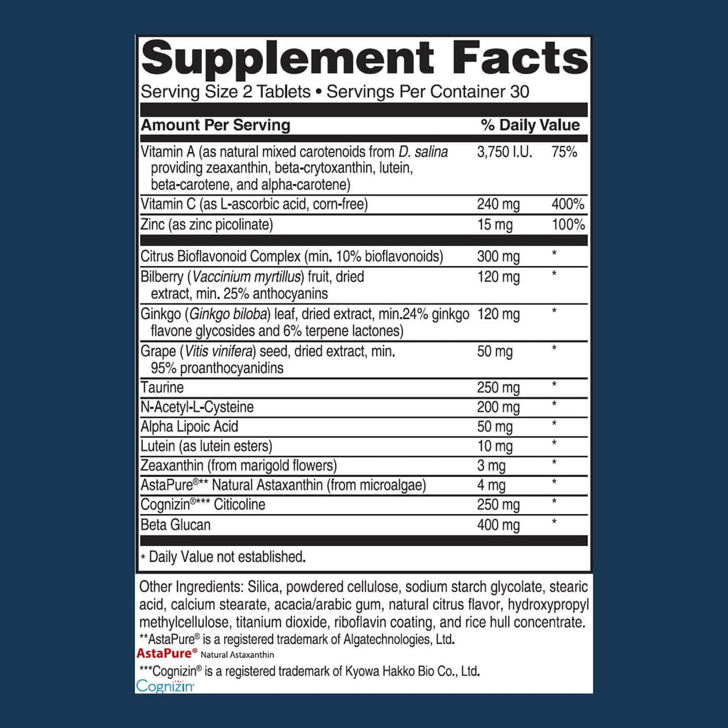 Advanced Bionutritionals Vision Formula Eye Vitamins - 60 Tablets - image 2