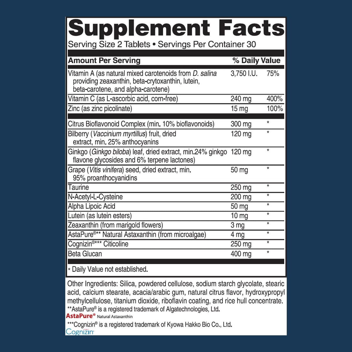 Advanced Bionutritionals Vision Formula Eye Vitamins - 60 Tablets - image 2