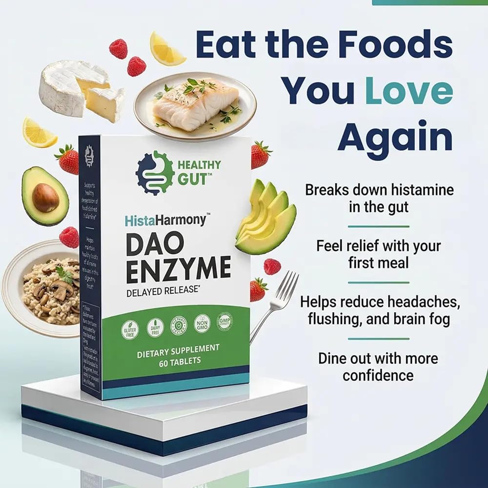 Healthy Gut HistaHarmony Delayed Release DAO Enzyme - 60 Tablets - image 3