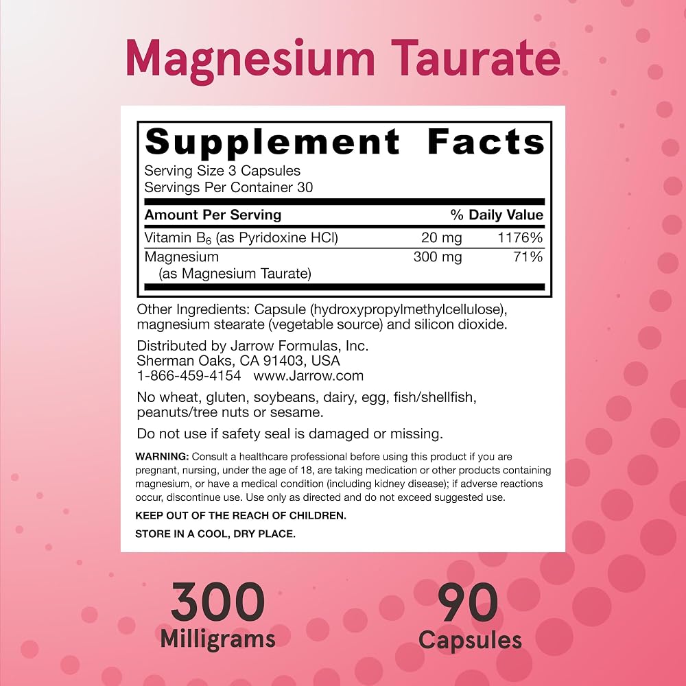 Jarrow Formulas Magnesium Taurate 300 mg - 90 Vegetarian Capsules - image 5