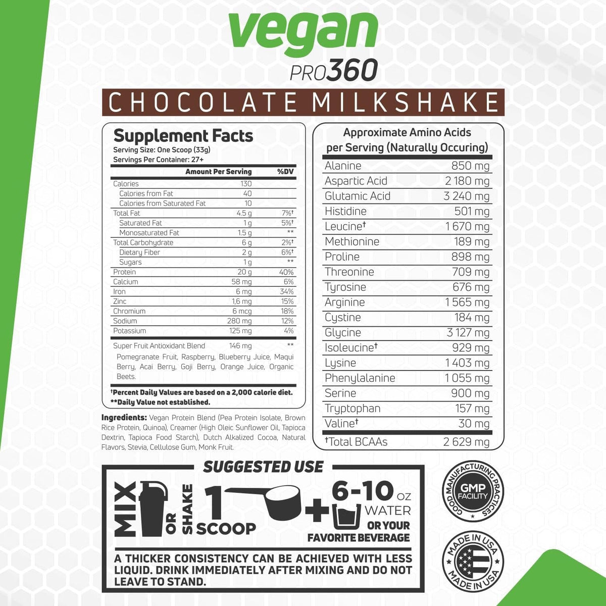 Forzagen Vegan Protein 360 2 Lbs 27 Servings