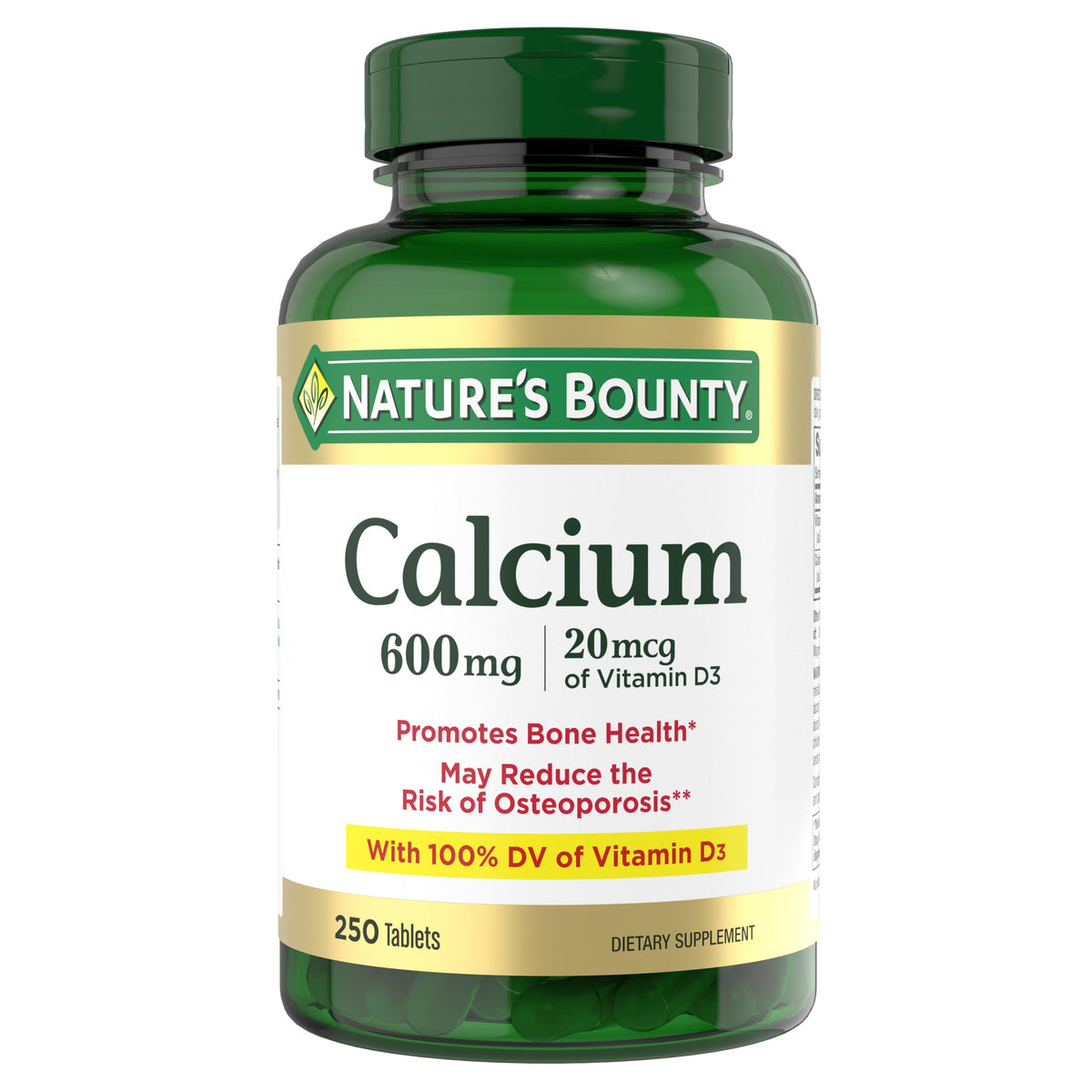 Nature's Bounty Calcium Carbonate & Vitamin D - 250 Tablets