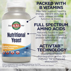 KAL Nutritional Yeast Supplement with B12 & Biotin - 500 Tablets - image 4