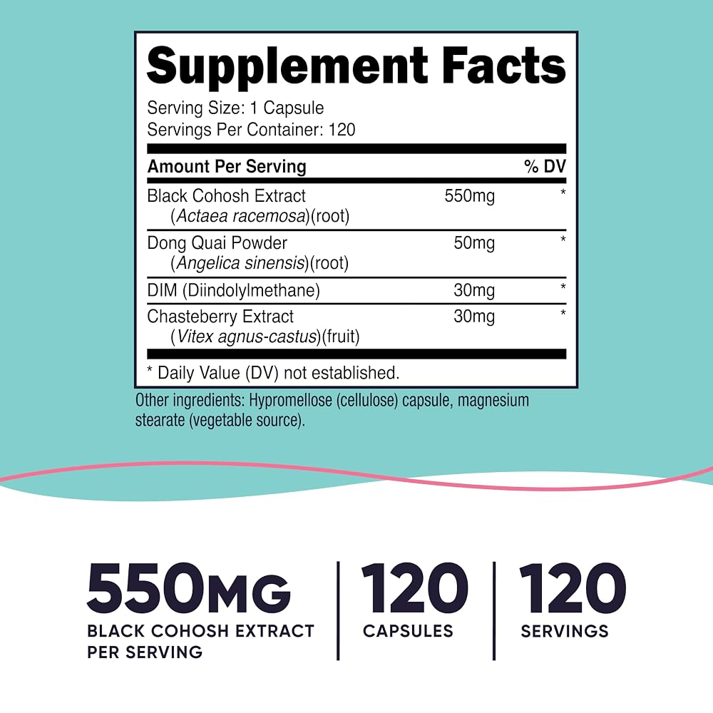 Nutricost Black Cohosh for Women 660mg - 120 Capsules - image 2