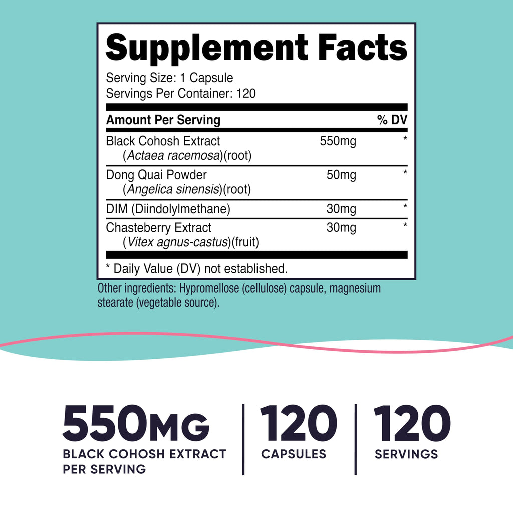 Nutricost Black Cohosh for Women 660mg - 120 Capsules - image 2