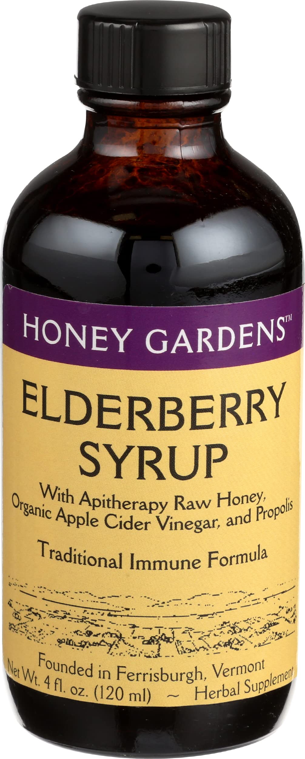 Honey Gardens Elderberry Extract Syrup for Immune Support - 4 Fl Oz