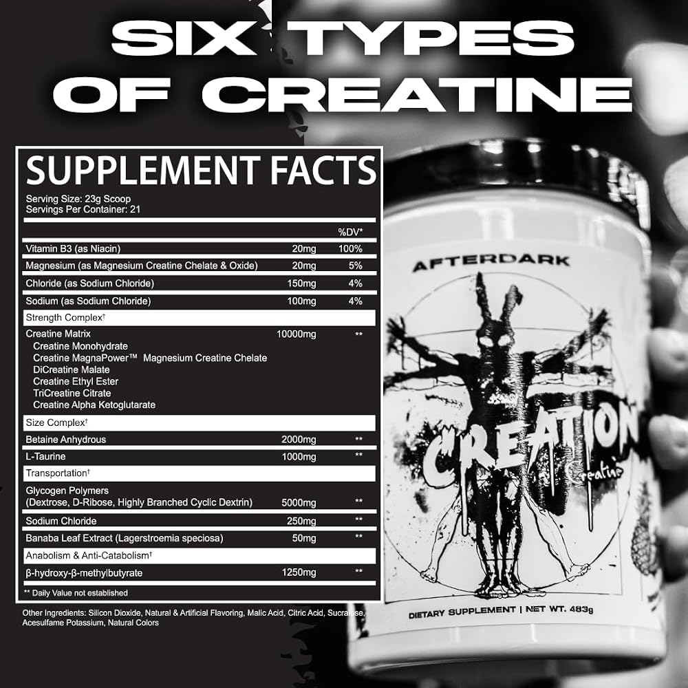 AFTERDARK Creatine + HMB Powder 6 Forms for Strength - 1.06 lb - image 5