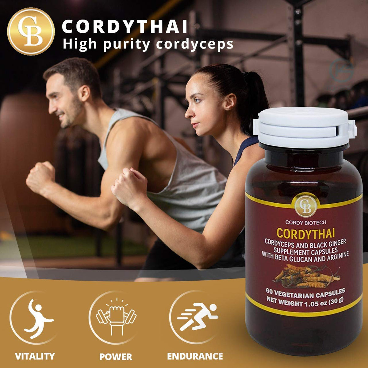 CORDYTHAI Cordyceps Extract and Black Ginger Supplement - 60 Capsules - image 5