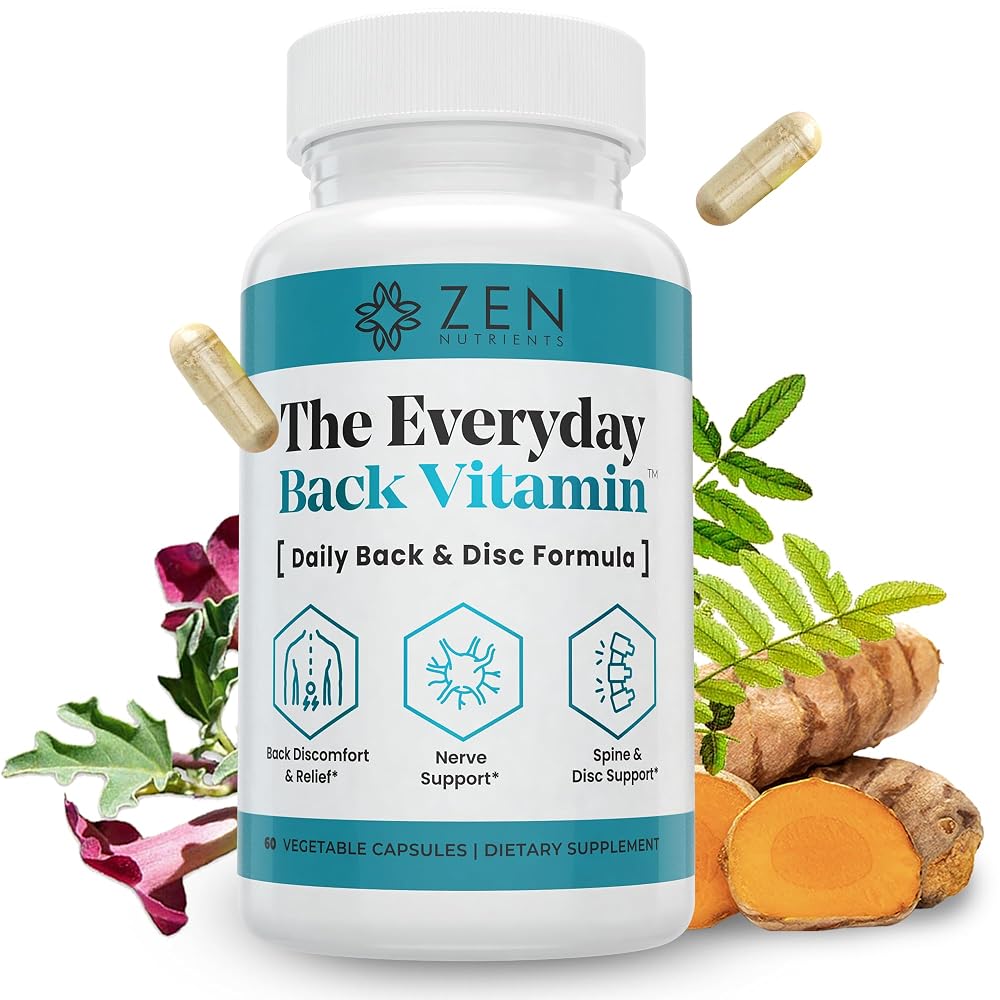 Zen Nutrients Everyday Back Vitamin for Lower Back Relief - 60 Capsules