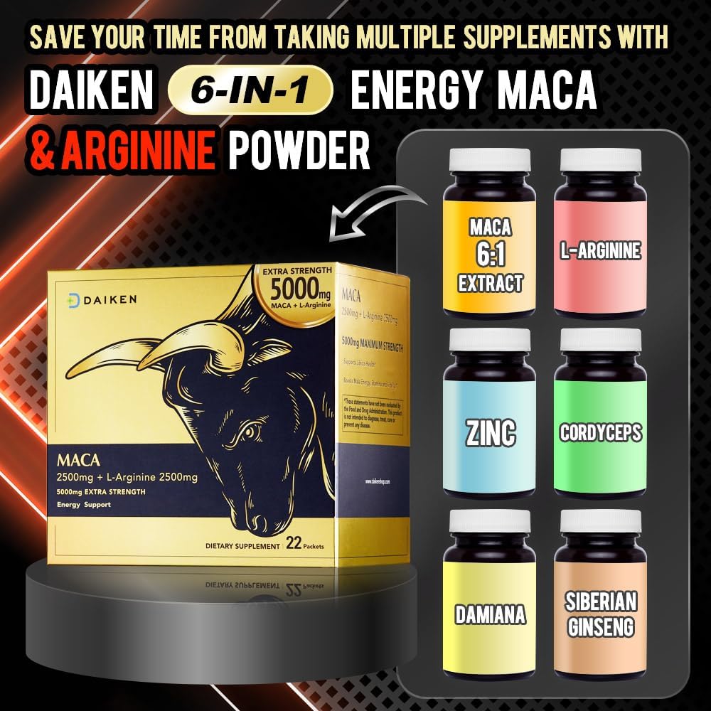 DAIKEN Organic Peruvian Maca Root Powder with L-Arginine - 5.75 oz - image 3