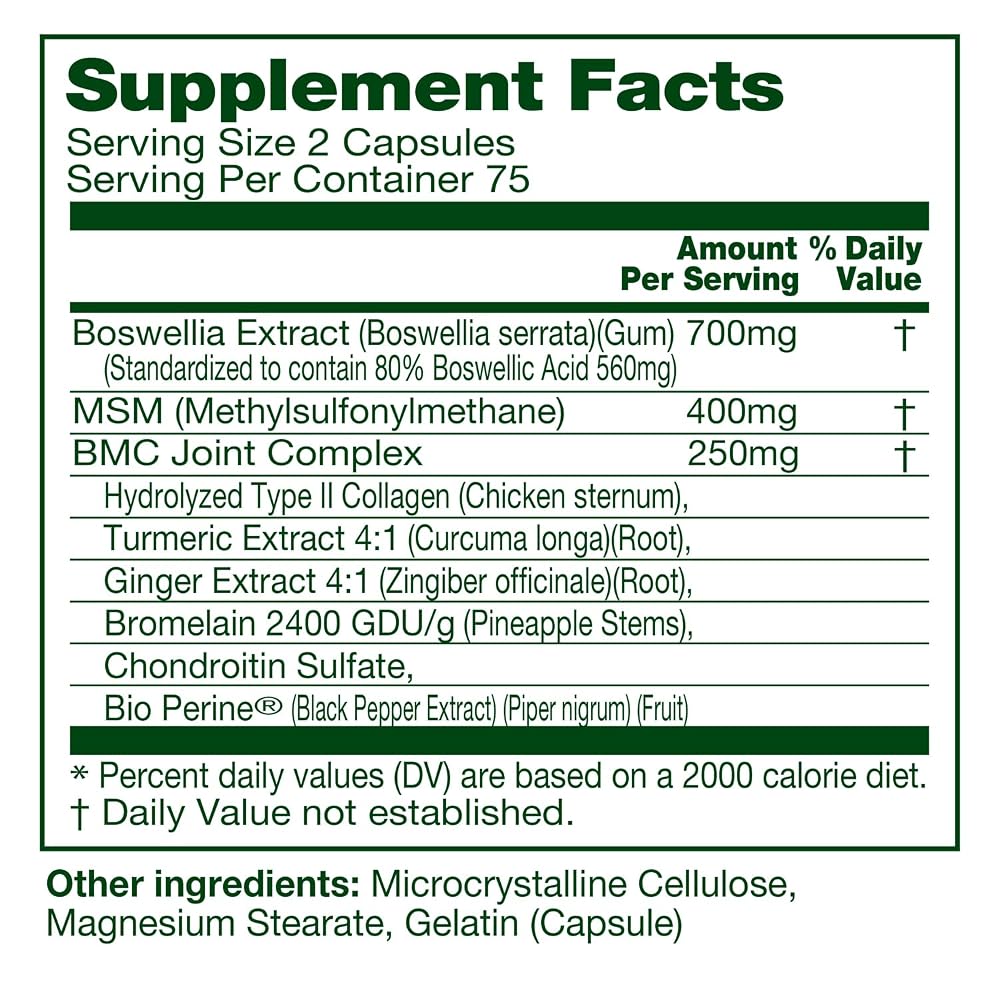 INNERVISNUTRITION Boswellia MSM Complex Joint Support - 150 Capsules - image 3