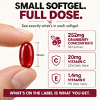 Nutracraft Cranberry Extract Supplement 50:1 with Vitamin C & E - 60 Softgels - image 7