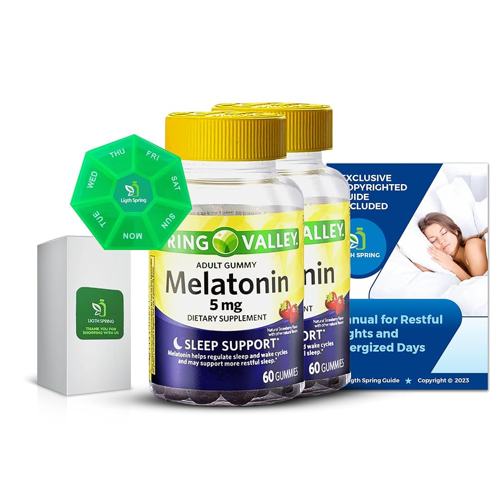 LightSpring Melatonin Adult Gummies 5 mg Sleep Support - 60 Count