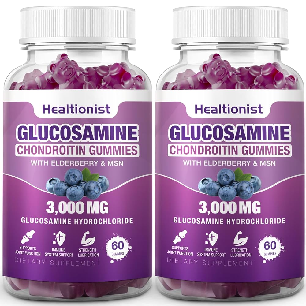Healtionist Glucosamine Chondroitin Gummies with MSM & Elderberry - 120 Count