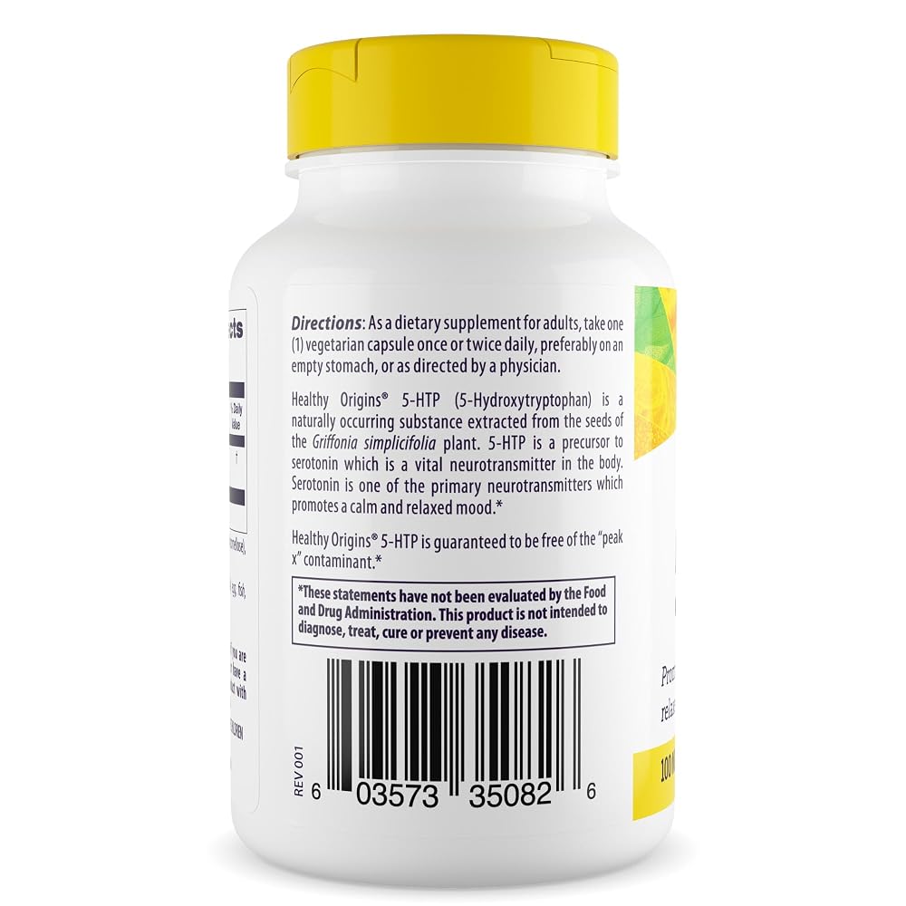 Healthy Origins 5-HTP 100 mg Griffonia Seed - 120 Vegetarian Capsules - image 2