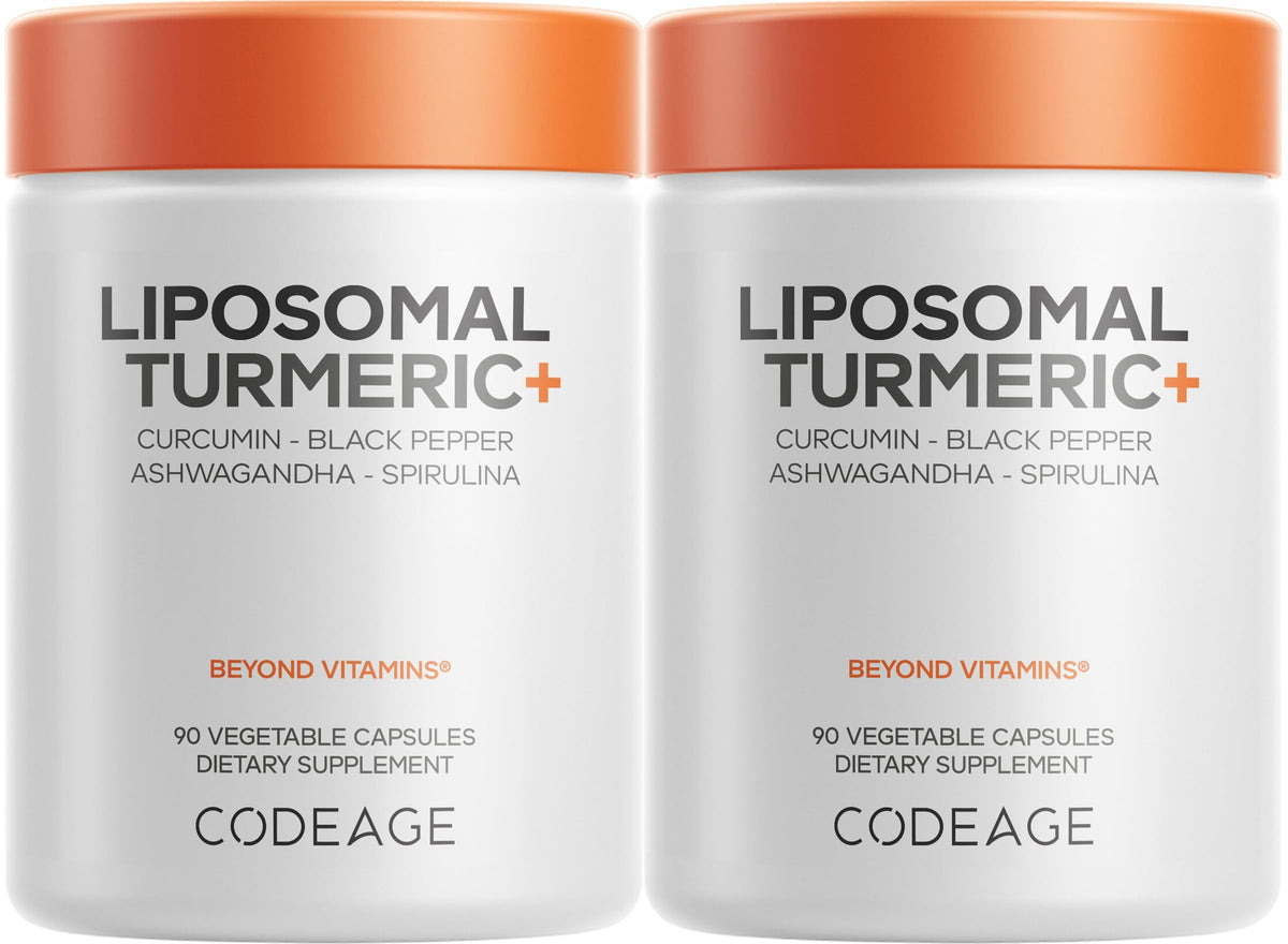 Codeage Liposomal Turmeric Supplement with Ashwagandha - 180 Capsules