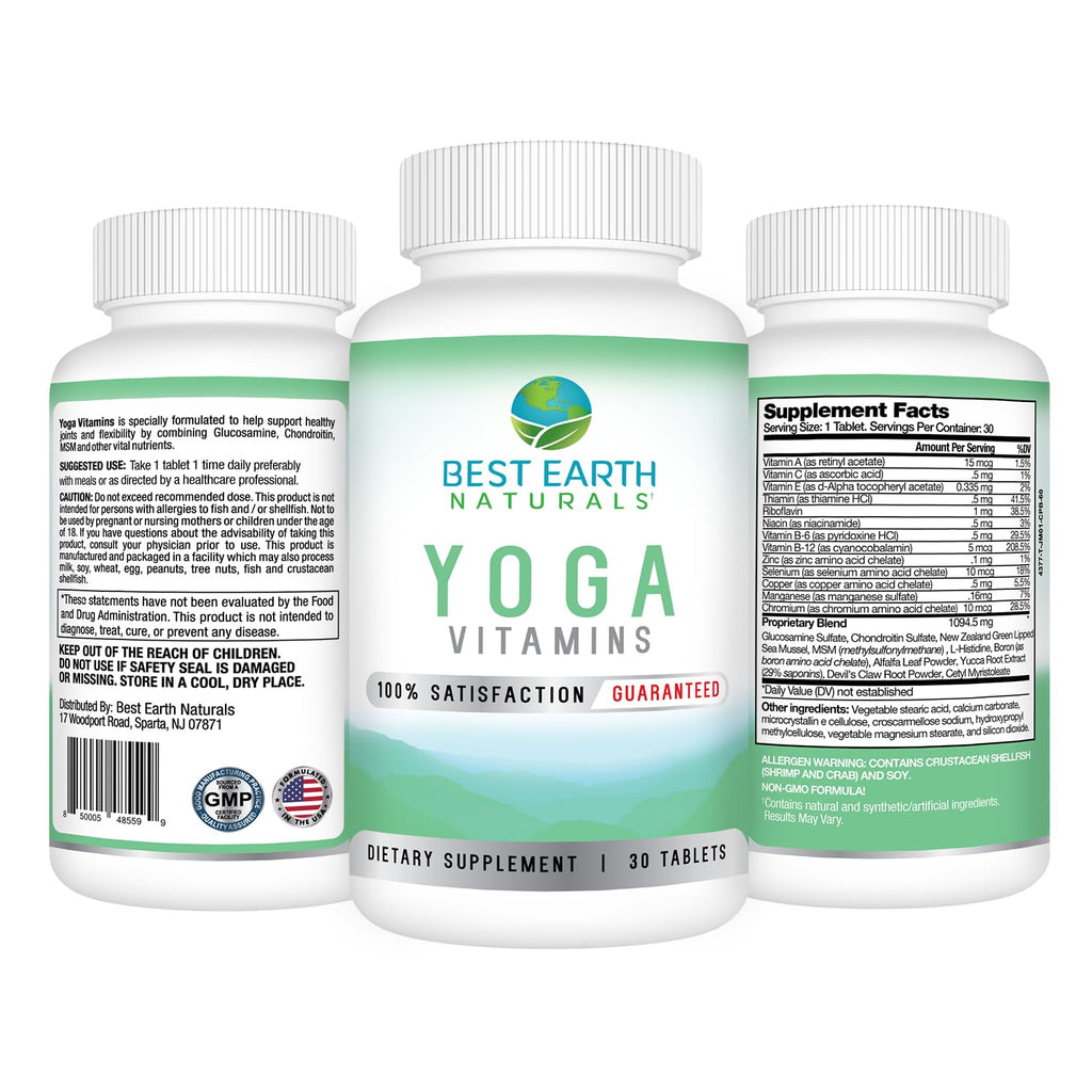 Best Earth Naturals Yoga Vitamins Joint Support - 30 Tablets - image 2