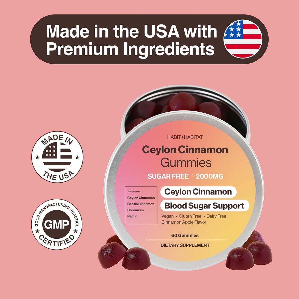 Habit + Habitat Ceylon Cinnamon Gummies 2000mg - 60 Gummies - image 5